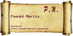 Psenkó Marita névjegykártya